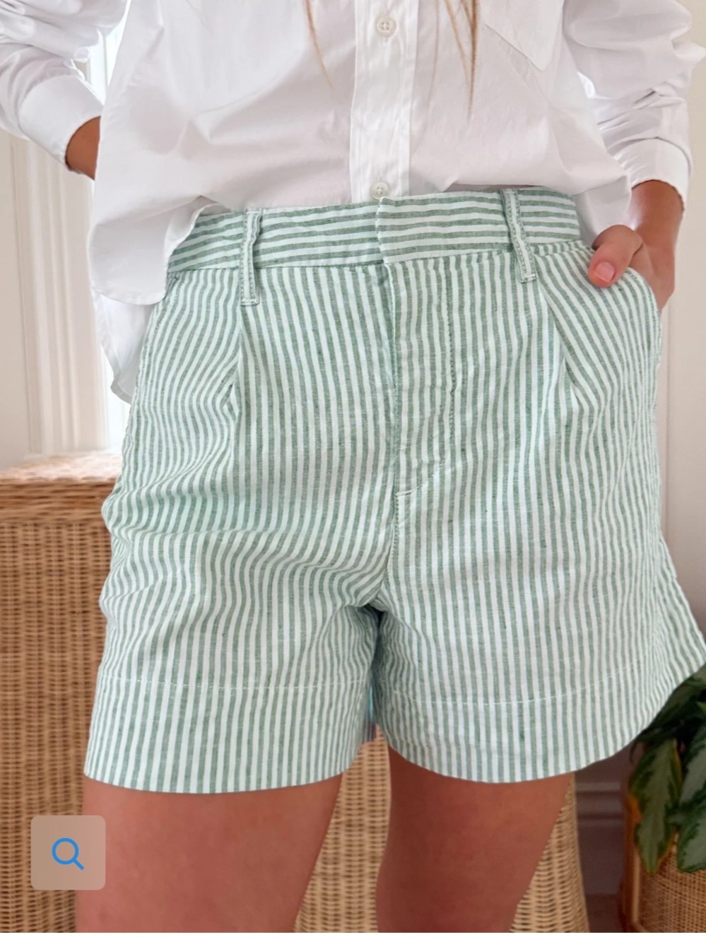 FRANK & EILEEN Waterford Walking Short Lime/White Stripe size 4